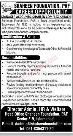 Shaheen Foundation Jobs 2024